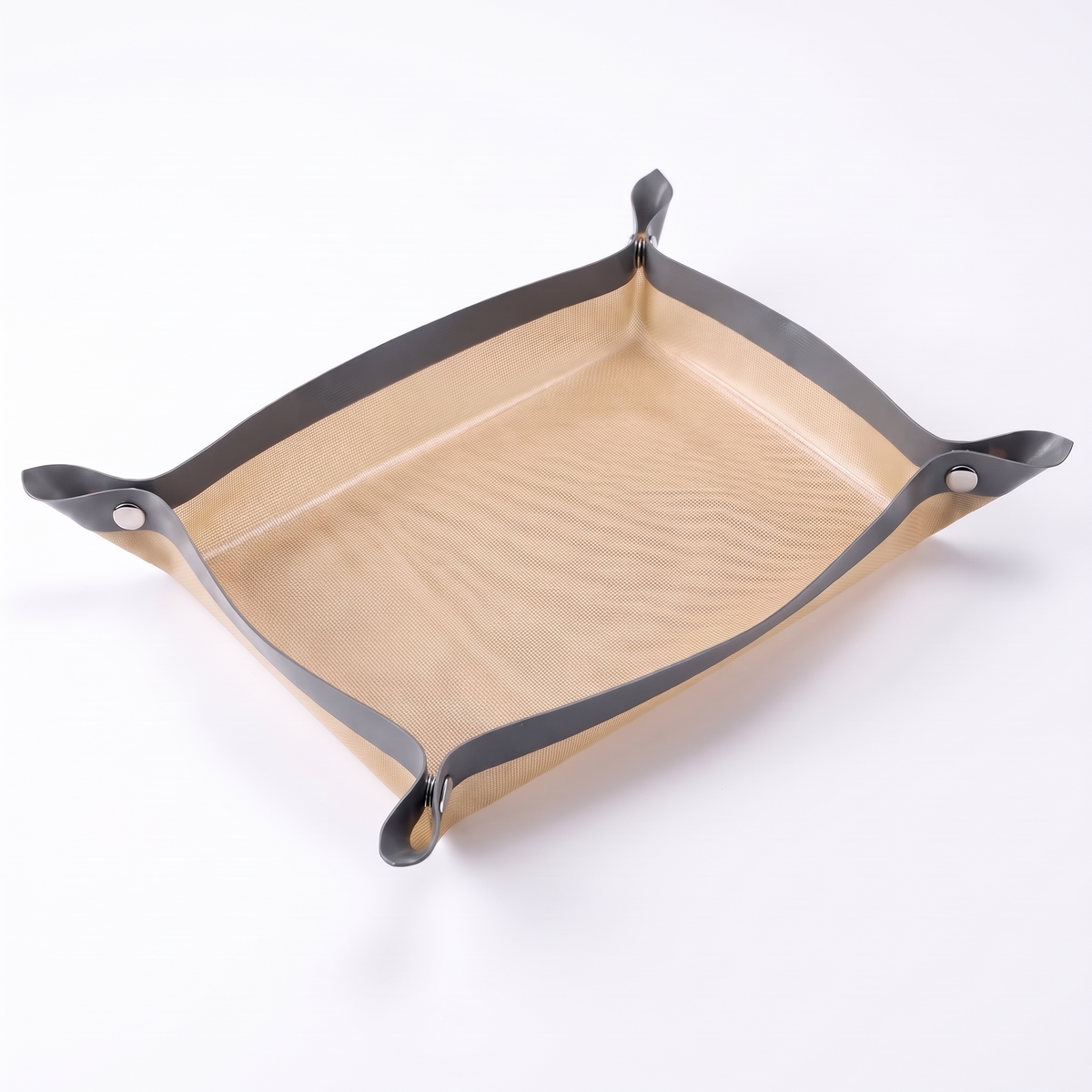 Foilless snap-up silicone roasting tray
